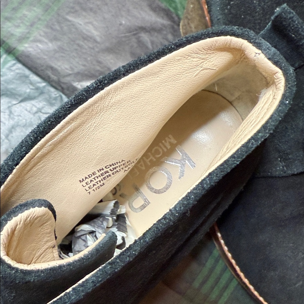 Michael Kors Black Tan Suede Boots - Picture 5 of 7